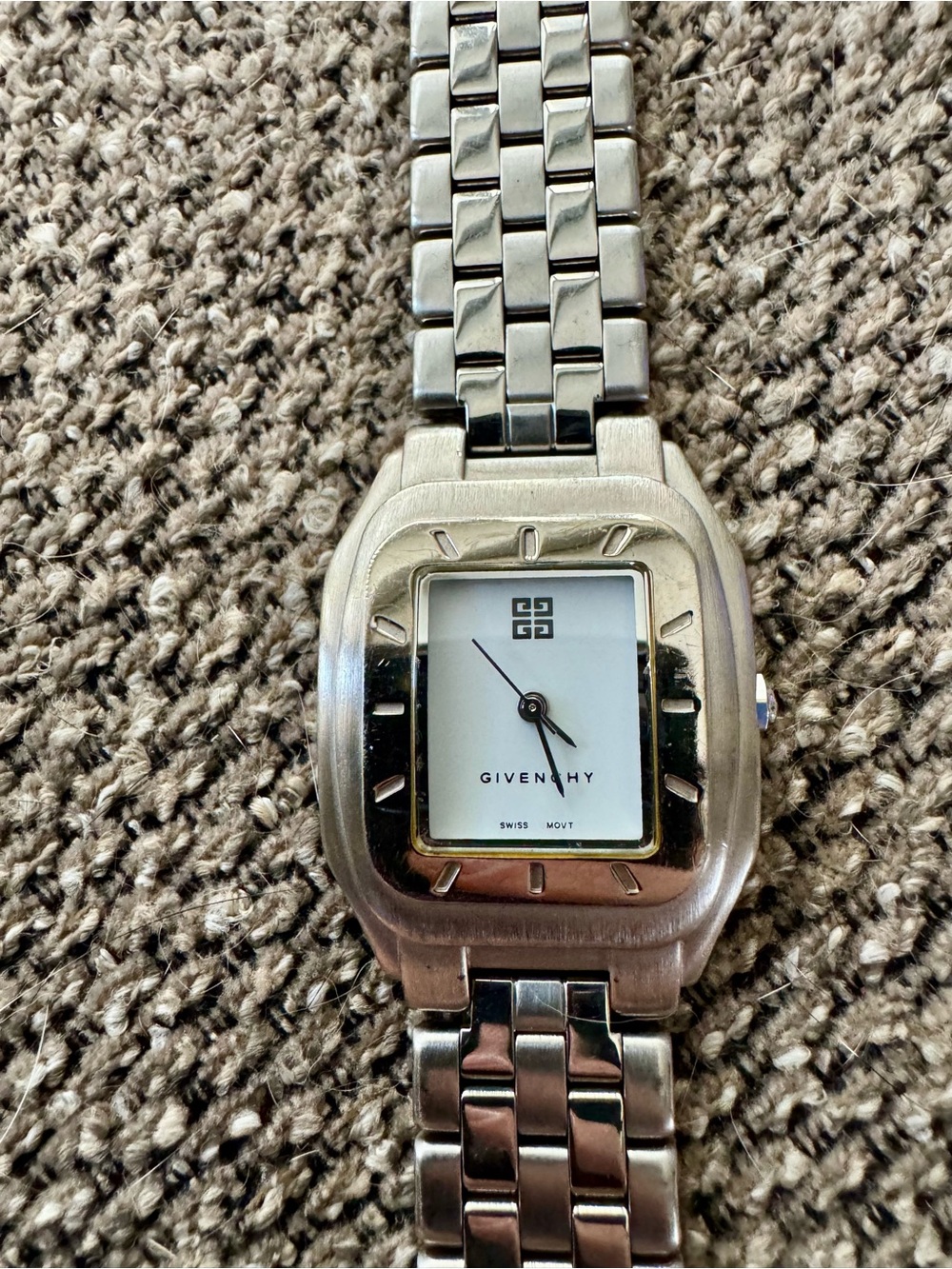 Givenchy Silver-Tone Stainless Steel Bracelet Watch - White Dial